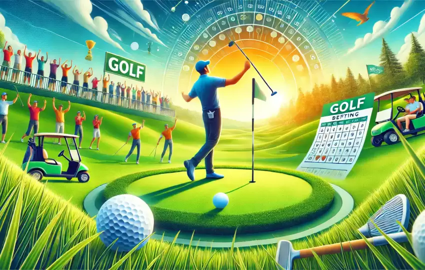 A-dynamic-and-vibrant-landscape-scene-of-a-golfer-on-a-lush-green-golf-course-celebrating